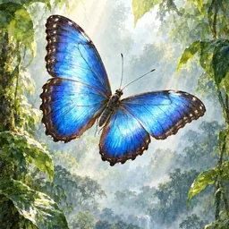 Portrait of Blue morpho